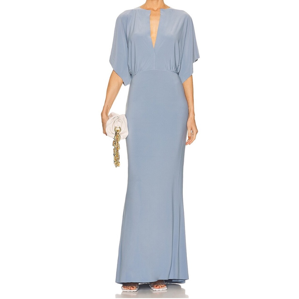Norma Kamali Blue Obie Gown